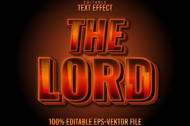 Effet de texte modifiable Le style de feu Lord 3D