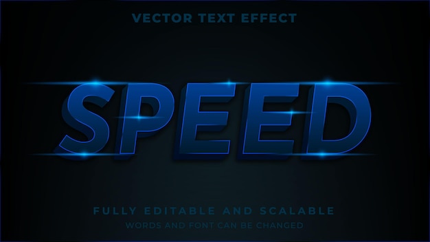 Vecteur effet de texte modifiable de style graphique 3d de lueur de néon de lumière de vitesse