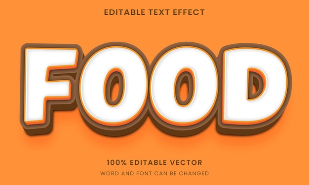 Vecteur effet de texte modifiable de style graphique de titre de nourriture de dessin animé