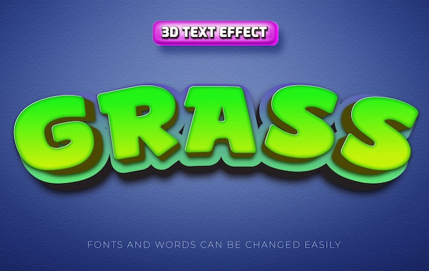 Effet De Texte Modifiable De Style Grass 3d