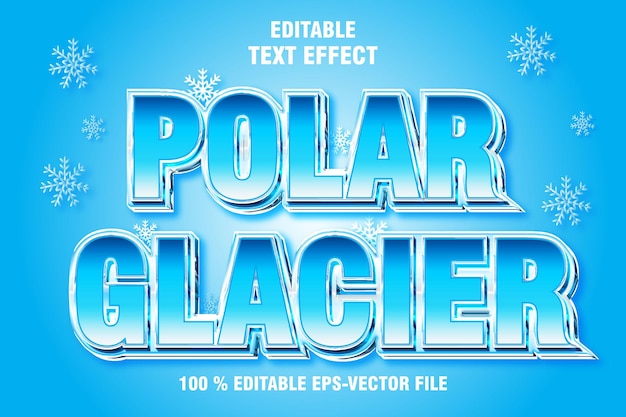 Effet de texte modifiable Style moderne Polar Glacier 3D