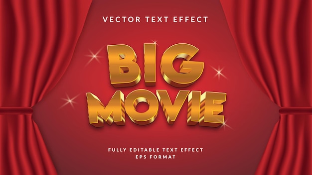 Effet de texte modifiable Style de police Big Movie Luxury