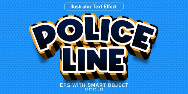 Vecteur effet de texte modifiable - style police line