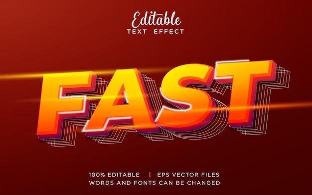 Vecteur effet de texte modifiable en style rapide