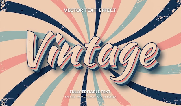 Vecteur effet de texte modifiable de style rétro vintage