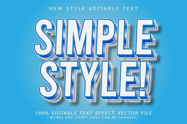 Effet De Texte Modifiable De Style Simple En Relief De Style Moderne