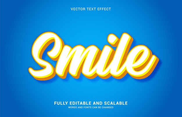 Effet de texte modifiable Le style Smile peut être utilisé pour créer un titre