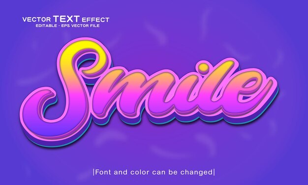 Effet de texte modifiable de style sourire