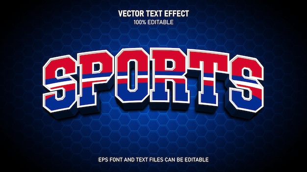 Effet de texte modifiable de style texte 3D sportif