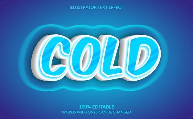 Effet de texte modifiable, style de texte bleu froid moderne