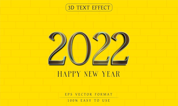 Effet De Texte Modifiable Style De Texte Bonne Année 2022