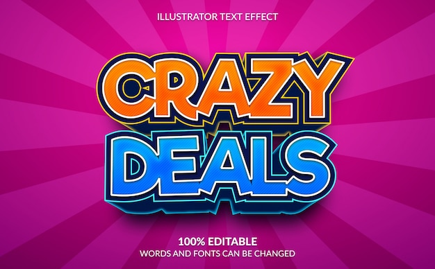 Effet De Texte Modifiable, Style De Texte Crazy Deals