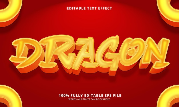 Effet de texte modifiable de style de texte Dragon