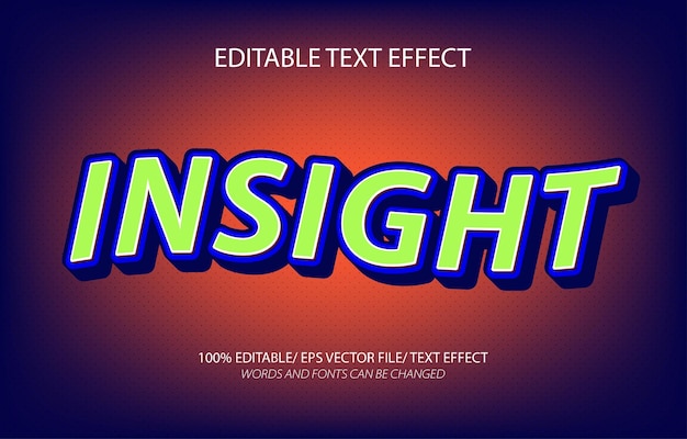 Effet de texte modifiable et style de texte modificable Insight 3D