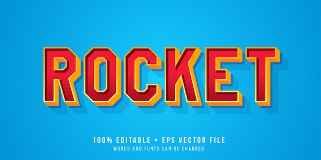 Effet de texte modifiable Style de texte Rocket