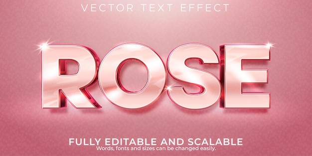 Vecteur effet de texte modifiable style de texte rose rose