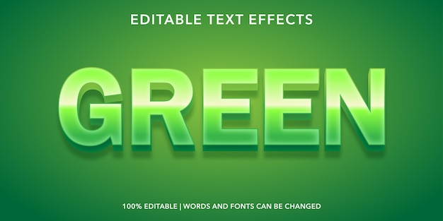 Effet De Texte Modifiable De Style De Texte Vert