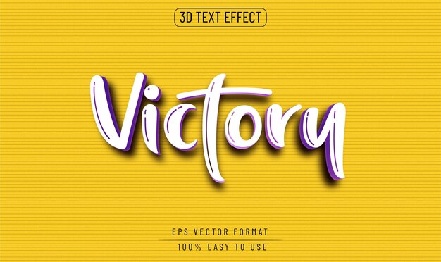 Vecteur effet de texte modifiable style de texte de la victoire