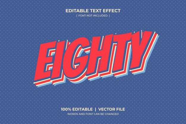 Effet de texte modifiable - style de titre quatre-vingts