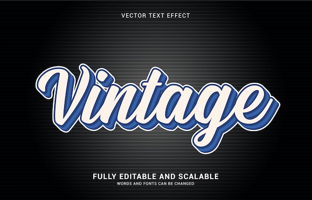 Vecteur effet de texte modifiable, le style vintage peut être utilisé pour créer un titre