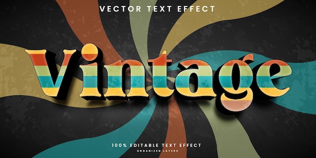 Vecteur effet de texte modifiable de style vintage