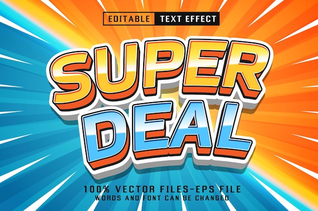 Vecteur effet de texte modifiable super deal