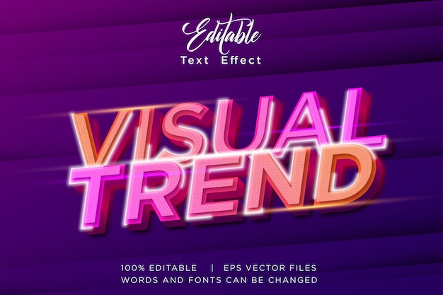 Vecteur effet de texte modifiable de tendance visuelle