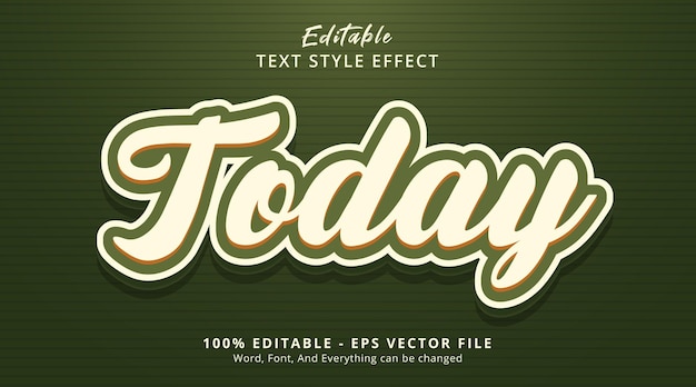 Effet De Texte Modifiable, Texte D'aujourd'hui Sur Un Style De Combinaison Multicolore