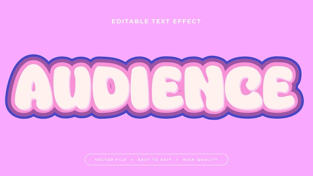 Effet de texte modifiable Texte blanc de l'auditoire sur fond violet