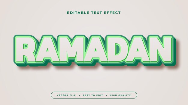 Effet de texte modifiable Texte blanc de ramadan sur fond blanc