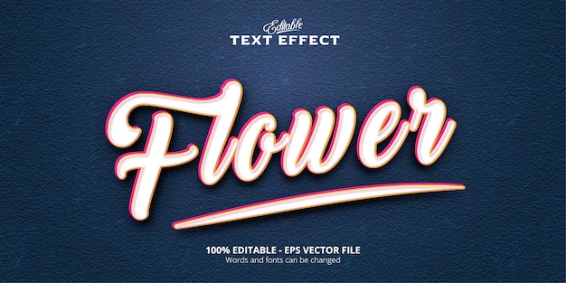 Effet De Texte Modifiable, Texte De Fleur