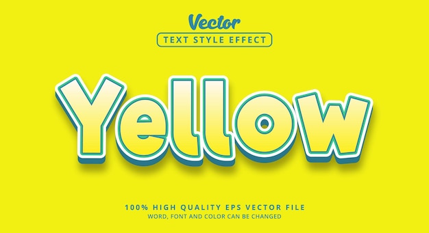 Effet de texte modifiable, texte jaune sur un style de couleur de lumière douce et moderne