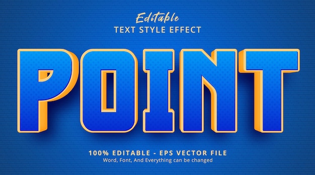 Effet de texte modifiable, texte de point sur l'effet de style de couleur bleue du titre