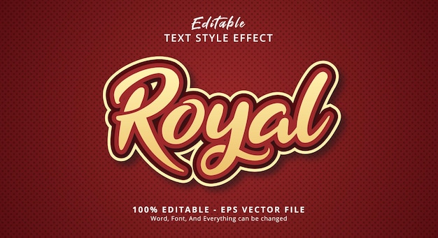 Effet de texte modifiable Texte royal sur le style d'autocollant rouge