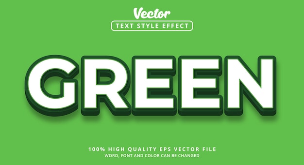 Effet De Texte Modifiable Texte Vert Avec Un Style Moderne Et Un Style En Couches