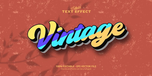 Vecteur effet de texte modifiable, texte vintage