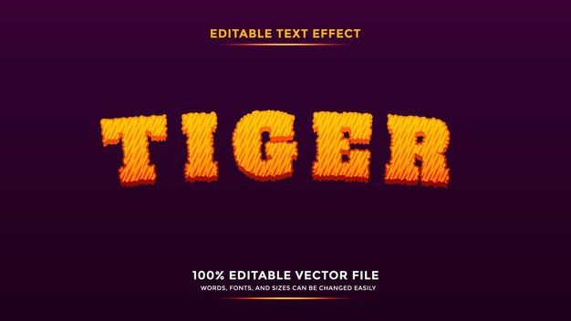 Effet De Texte Modifiable De Tigre