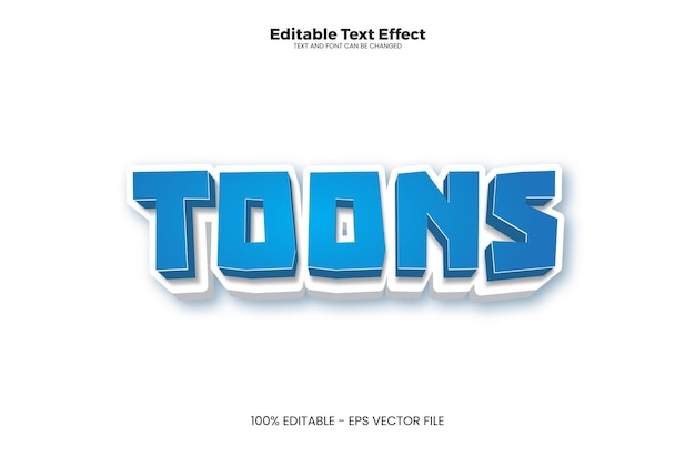 Effet de texte modifiable Toons dans un style tendance moderne
