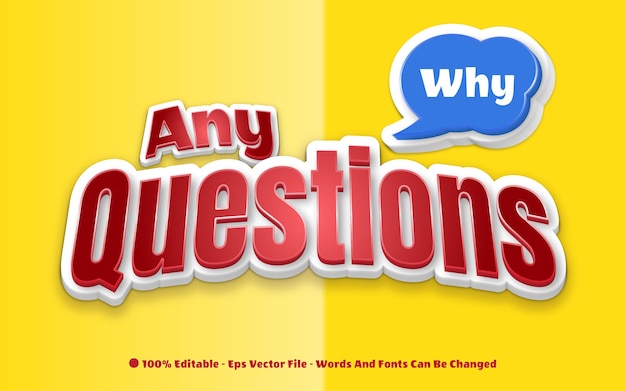 Effet de texte modifiable Toutes les illustrations de style Questions