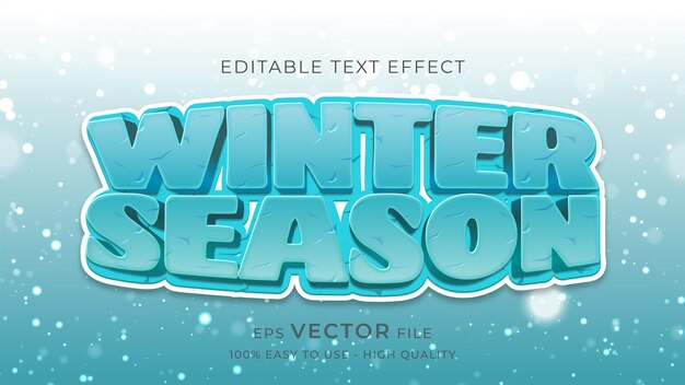 Effet De Texte Modifiable De Typographie De Saison D'hiver