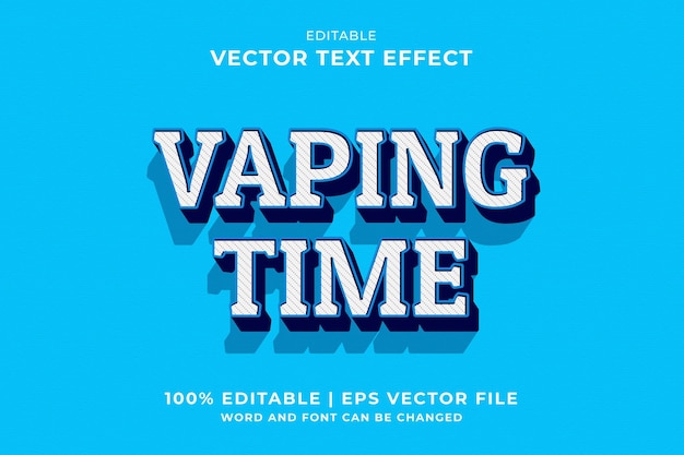 Effet De Texte Modifiable Vaping Time 3d Template Style Vecteur Premium