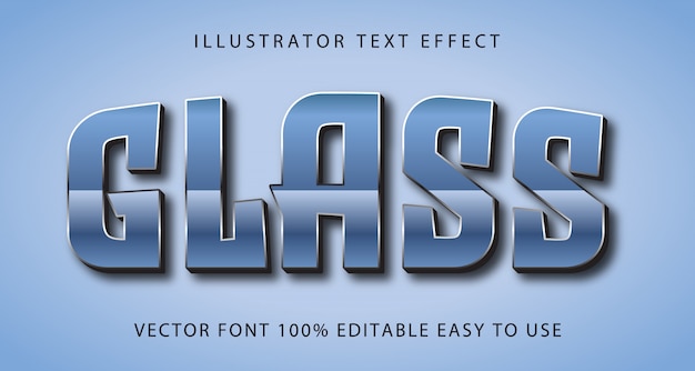 Effet De Texte Modifiable De Vecteur De Verre