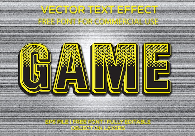 Vecteur effet de texte modifiable vectoriel creative game 3d