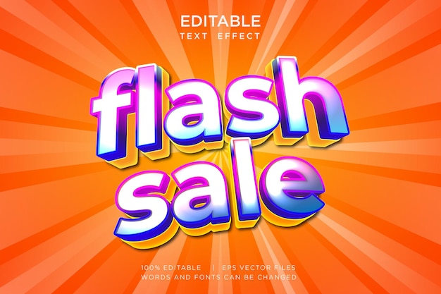 Effet de texte modifiable de vente flash