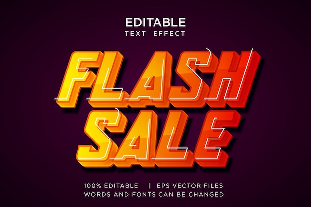 Vecteur effet de texte modifiable de vente flash