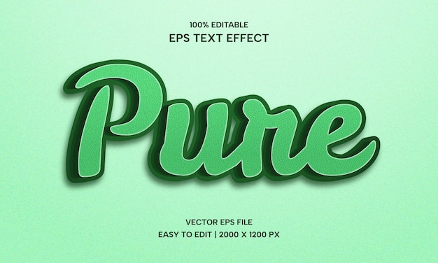 Effet de texte modifiable vert 3D pur