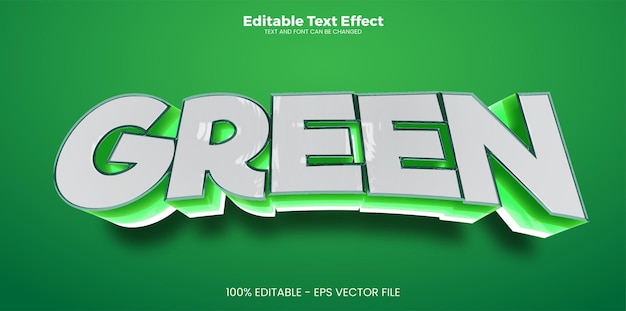 Effet de texte modifiable vert dans un style tendance moderne