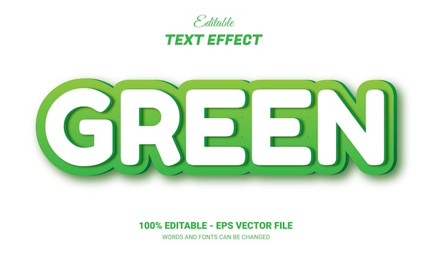 Effet de texte modifiable vert mignon 3d