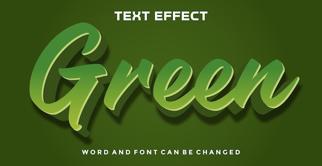 Vecteur effet de texte modifiable vert