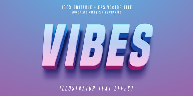 Effet de texte modifiable Vibes style de police 3d